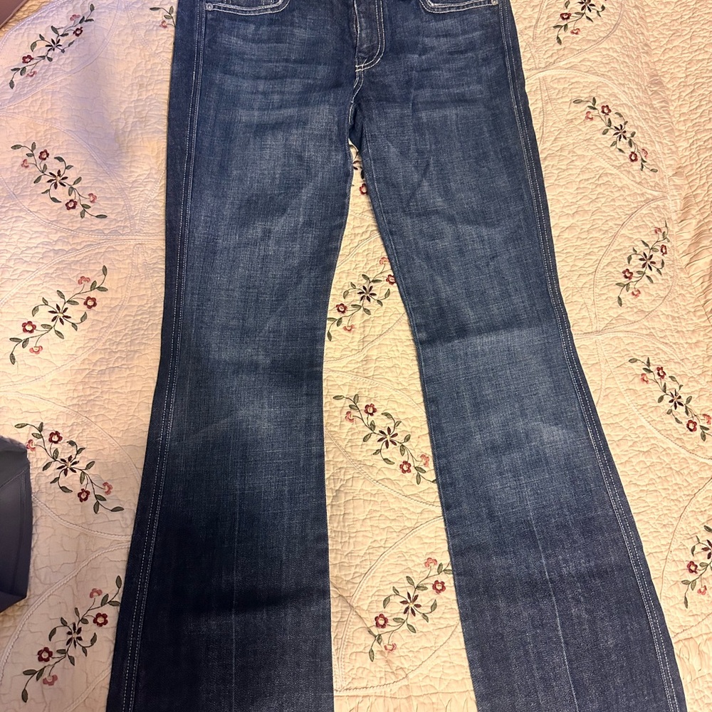7 For All Mankind Dark Blue Boot Cut Jeans